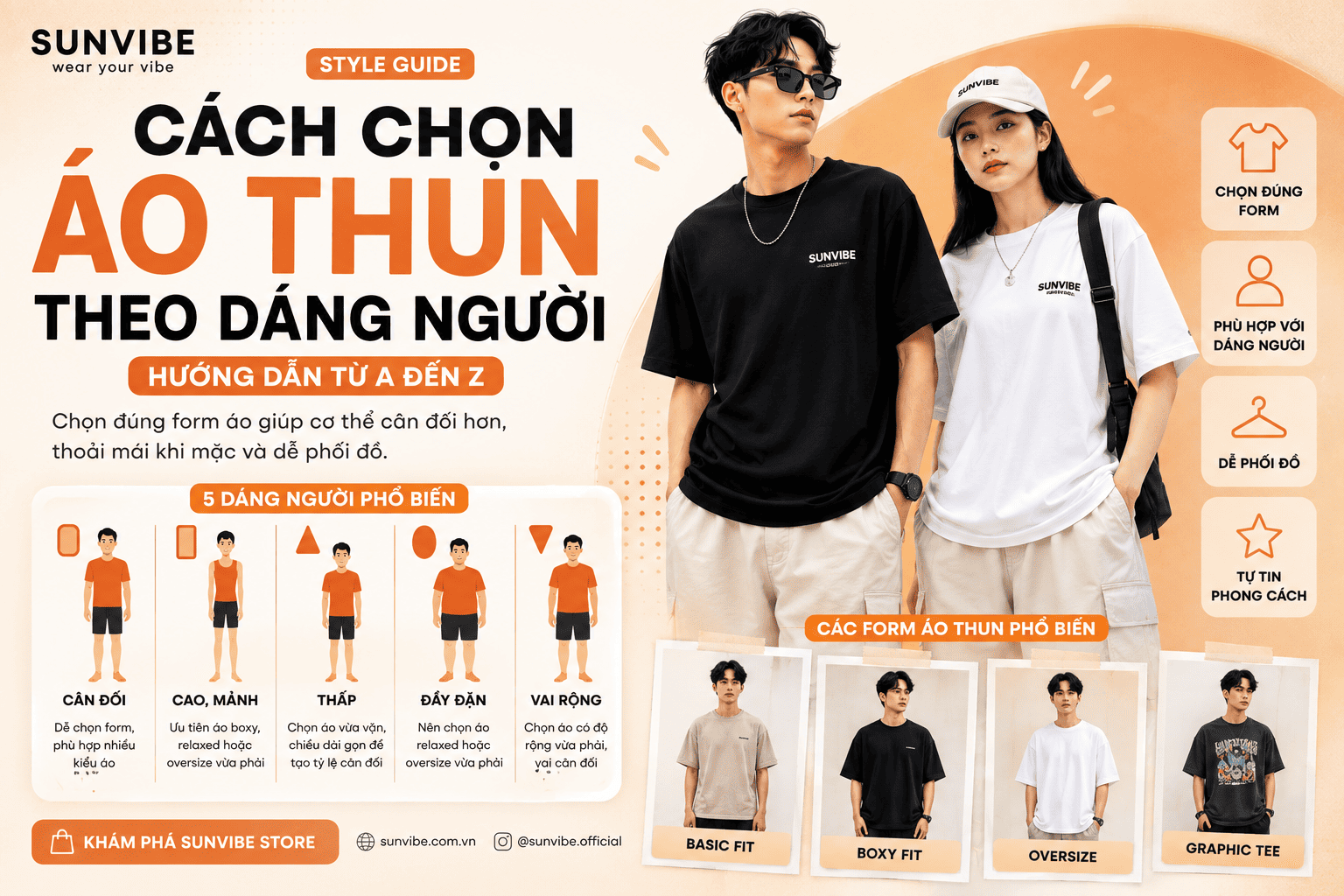 Cách Chọn Áo Thun Theo Dáng Người