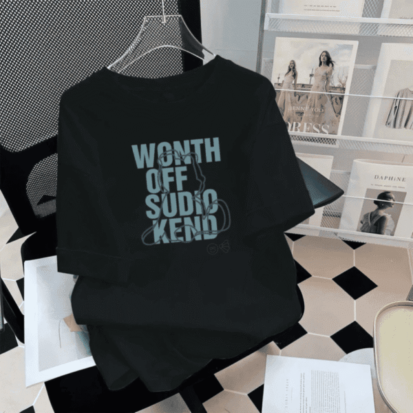 Áo Thun Ngắn Tay Cổ Tròn In Chữ Streetwear
