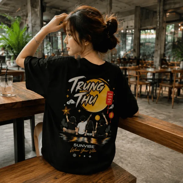 Áo Thun Form Boxy Trung Thu SUNVIBE Cotton 100% 1 Áo Thun Form Boxy Trung Thu 1